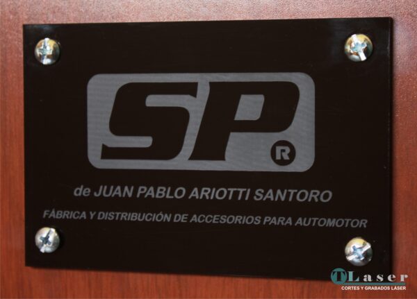 Placa de pared acrilica negra de 2mm
